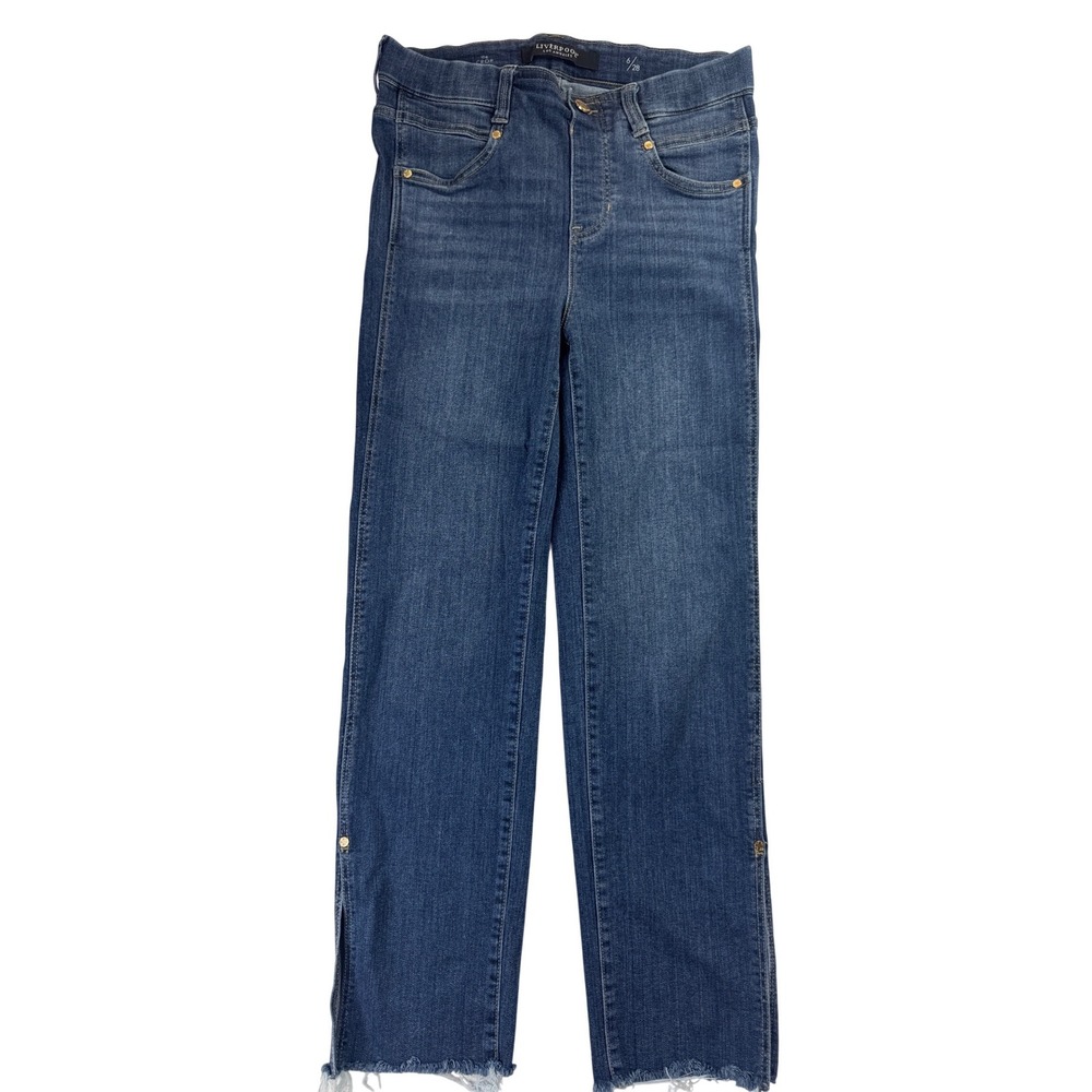 Liverpool Los Angeles The Crop Bronte High Rise Straight Leg Jeans Blue 6/28